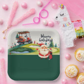 サンタクロースのゴルフでテーマ化されたゴルフクリスマス ペーパープレート (パーティー)