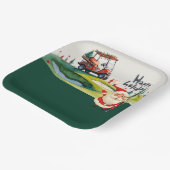 サンタクロースのゴルフでテーマ化されたゴルフクリスマス ペーパープレート (傾斜あり)