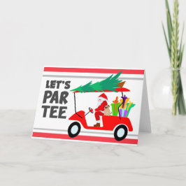 サンタクロースのゴルフカート Let Par Tee ゴルファー カード