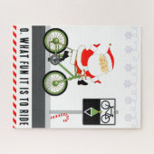 サンタクロースのサイクリング クリスマス ジグソーパズル (横)