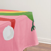 サンタクロースのスイカピンクのクリスマス テーブルクロス (インサイチュ)