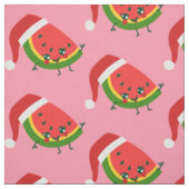 サンタクロースのスイカピンクのクリスマス ファブリック (見本)