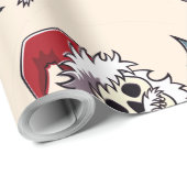 サンタクロースのスカルにひげを生やした帽子 ラッピングペーパー (ロールコーナー)