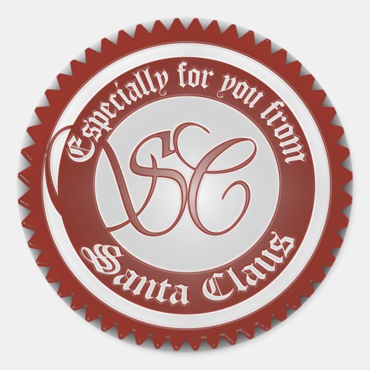 サンタクロースのステッカーから ラウンドシール (正面)
