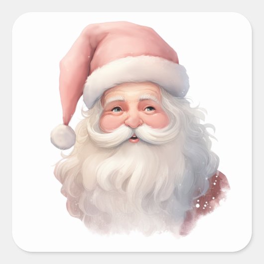 サンタクロースのステッカー スクエアシール (正面)