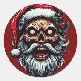 サンタクロースのステッカー ラウンドシール