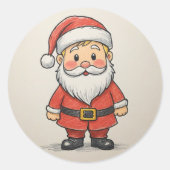 サンタクロースのステッカー ラウンドシール (正面)