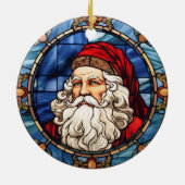 サンタクロースのステンドグラススタイル セラミックオーナメント (裏面)