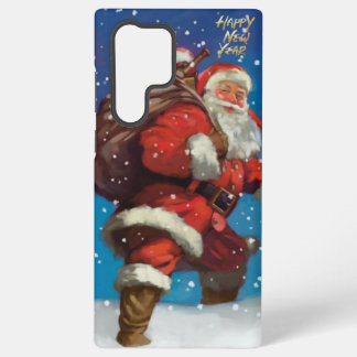 サンタクロースのスマホケース 幸せな新年 SAMSUNG GALAXY S22 ULTRAケース