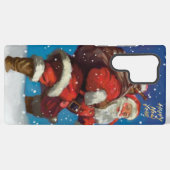 サンタクロースのスマホケース 幸せな新年 SAMSUNG GALAXYケース (裏面横)