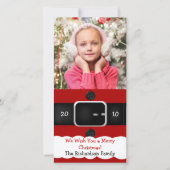 サンタクロースのスーツのクリスマスフォトカード シーズンカード (正面)