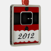 サンタクロースのスーツのパーソナライズなクリスマス メタルオーナメント (右)