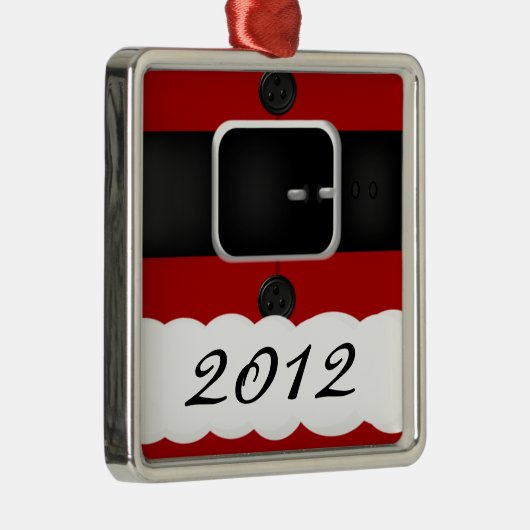 サンタクロースのスーツのパーソナライズなクリスマス メタルオーナメント (右)