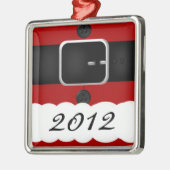 サンタクロースのスーツのパーソナライズなクリスマス メタルオーナメント (左)