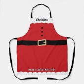 サンタクロースのスーツ名メリークリスマス エプロン (正面)