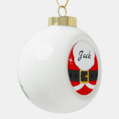 サンタクロースのスーツ(名前あり) セラミックボールオーナメント (左)
