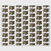 サンタクロースのダンプトラックのオペレーター ラッピングペーパー (フラット)