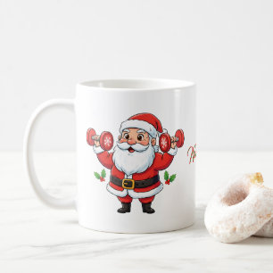 サンタクロースのダンベル上げ – 楽しいクリスマス コーヒーマグカップ