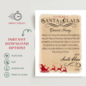 サンタクロースのデスクからヴィンテージサンタレター ポスター