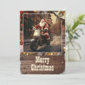 サンタクロースのデリバリがスクーターに乗って シーズンカード (スタンド正面)