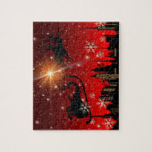 サンタクロースのトナカイおよびそりの飛行 ジグソーパズル (縦)