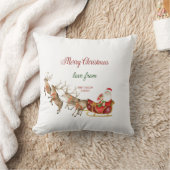 サンタクロースのトナカイそりのクリスマス クッション (ブランケット)