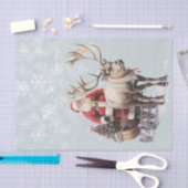 サンタクロースのトナカイとスレッドウォーターの色 薄葉紙 (クラフト)