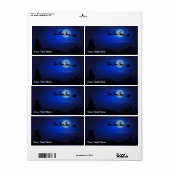 サンタクロースのトナカイと月のそり ラベル (フルシート)