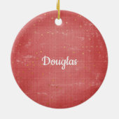 サンタクロースのトナカイのスリー年名 セラミックオーナメント (裏面)