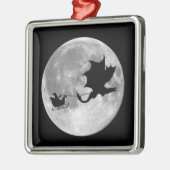 サンタクロースのドラゴンのライダーのそりの乗車 メタルオーナメント (左)