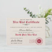 サンタクロースのナイスリスト証明書を自分で作成 招待状 (スタンド正面)