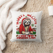 サンタクロースのナマケモノがコーヒーを飲む  クッション (ブランケット)