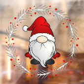 サンタクロースのノームとホリーワreath ビジネス ウィンドウサイン (シート2)