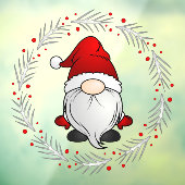 サンタクロースのノームとホリーワreath ビジネス ウィンドウサイン (シート3)