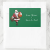 サンタクロースのバスケットボール選手 長方形シール (バッグ)