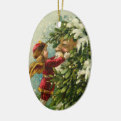 サンタクロースのビクトリアンなオーナメント セラミックオーナメント (左)
