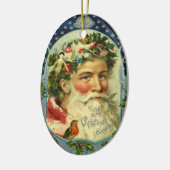 サンタクロースのビクトリアンなオーナメント セラミックオーナメント (左)