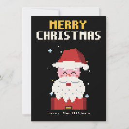 サンタクロースのピクセルアート クリスマスカード
