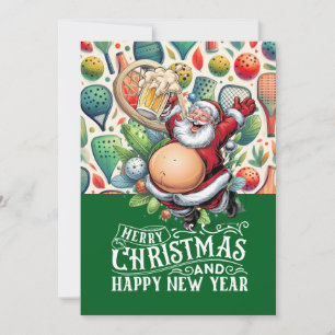 サンタクロースのピックルボール クリスマスデザイン シーズンカード