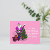 サンタクロースのピンクリボン シーズンポストカード (スタンド正面)