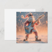 サンタクロースのフィギュアがエレクトリックギターを弾く シーズンカード (正面/裏面)