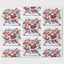 サンタクロースのフットボール クリスマス ラッピングペーパー