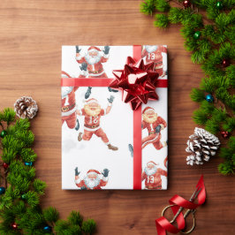 サンタクロースのフットボール クリスマス ラッピングペーパー