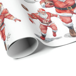 サンタクロースのフットボール クリスマス ラッピングペーパー