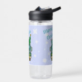 サンタクロースのフロントビューメリークリスマス ウォーターボトル (左面)