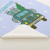 サンタクロースのフロントビューメリークリスマス シェルパブランケット (3/4)