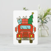 サンタクロースのフロントビューメリークリスマス シーズンカード (スタンド正面)