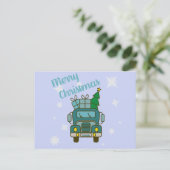 サンタクロースのフロントビューメリークリスマス シーズンポストカード (スタンド正面)