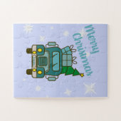 サンタクロースのフロントビューメリークリスマス ジグソーパズル (横)