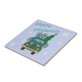 サンタクロースのフロントビューメリークリスマス タイル (側面)